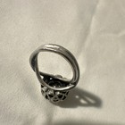 Vintage Sterling Silver Cocktail Ring With Ornate Round Setting