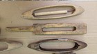 Large Lot Antique Primitive Wooden Weaving Loom Shuttles Textile Tools Bobbins