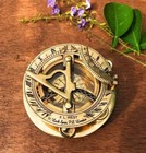 Nautical Sundial Compass Brass 3  Marine Pocket Sun Dial Pirate Ship West London