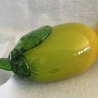 Lot Of 4 Vintage Murano Style Hand Blown Glass Lemons Yellow Fruit Green Leaf
