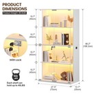 Glass Display Cabinet With Doors  66  Curio Cabinet With Lockable And Led Lights