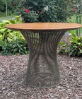 Vintage Warren Platner For Knoll Side Table 1960s Oak Top Original Label Mcm