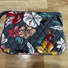 Vera Bradley Gray Floral Tropical Quilted Cosmetic Bag