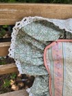 Vintage Croscill Dillard s Celery Throw  Pillow With Ruffles Floral Stripes 14   
