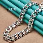 Doteffil 925 Sterling Silver 10mm Sideways Chain Necklace Bracelet Set Jewelry