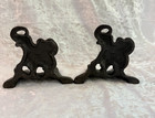 Vintage Cast Iron Elephant Bookends Pair Trunk Up Decorative