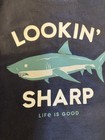 Life Is Good  Child 2t Crusher T  lookin  Sharp  Shark Short Sleeve Blue