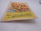 Vtg  comical  Us Army Postcard  unsent   Who Says The Army Is Mechanized  47631
