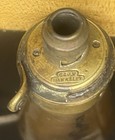 Vintage Civil War Era G jw Hawksley Revolver Brass Copper Powder Flask Leather
