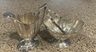 Vintage Sheffield 0614 Silver Plate Sugar Bowl  creamer Made In Usa Monogrammed