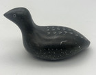 Vintage Gray Hand Carved Stone Eskimo Art Quail Bird Figurine Antique Beautiful