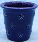Longaberger Pottery Cobalt Blue Star Mini Crock Usa Made 3   