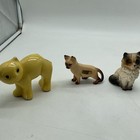 3 Porcelain Ceramic Kitty Cat Mini Figurines Siamese Tabby Mccoy Planter Vintage
