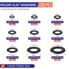 1350 Pcs Nylon Flat Washers Assortment Kit M2-m12 For Screws And Bolts