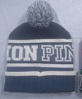 Pink Victoria s Secret Black green red Christmas Beanie   Pink Nation Beanie 