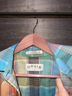 Orvis Carefree Pastel Plaid Button Down Shirt Western Yoke Cotton Blend Top Sz 6