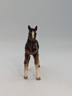 Vintage Lefton Porcelain Brown Foal Horse Figurine 2212 With Sticker 4 5  Tall