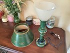 John Deere  Green Metal Lamp With Glass Diffuser  Working