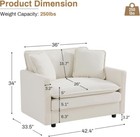 95  New 2pcs Velvet Deep Seat Upholstered Single Sofa Oversized Accent Chairs