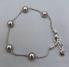 Brighton Two Tone Ankle Bracelet Gold   Silver Tone Stations Double Sided 9 -10 