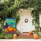 Halloween Garden Flag  Halloween Flag 12 X 18 Double Sided  Ghost Happy Garden 