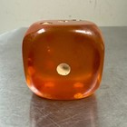 Vintage Large   Jumbo 2 Inch Bakelite Orange Dice   Die