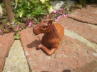 Hand Carved Wood Netsuke Of A Horse Resting Collectable  Equine Boxwood Figure