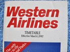 Western Airlines Timetable March 1  1987  Routes  Flights Last Issue For Western