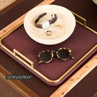 Preston Lane Mayfair Decorative Coffee Table Tray Faux Leather Espresso Vegan