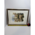 Framed Watercolor Signed Print By Detlev Nitschke Venice Canal And Gondolier
