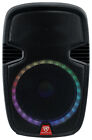 Rockville Ram-pro15 15  Battery Powered 1000w Pa Dj Bluetooth Speaker 2 Mics led