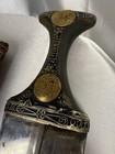 Vintage Jambiya Khanjar Dagger With Silver Inlaid Intricate Handle