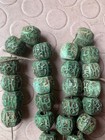 2pcsl Rare Tibetan Natural Old Turquoise Dzi  om  Beads Prayer Bracelets