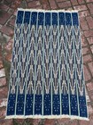 Vintage African Indigo Baule Mudcloth Lime Stripes 57   l X 37   w Textile   No  124