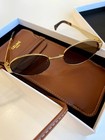 New Celine Cl40235u Gold green Lens Metal Oval Women s Sunglasses Authentic