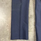 Vintage Wool Trousers Mens 34x31 Blue Stripes Pleated Preppy Minor Flaws