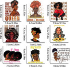 9pcs Black Girl Small Size Iron On Decals Thermal Transfer Stickers For Clothing