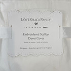 Pottery Barn Teen Loveshackfancy Embroidered Scallop Duvet Full queen   Ivory