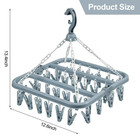 1pc Foldable Drying Rack 32 Clips Plastic Clothes Hanger Rack - New