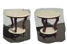 Pair Of Vintage Victorian Style Two Tier Marble Top Side Tables    Accent Tables