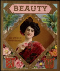 1920s Beauty La Union Cigar Factory Gilt Embossed Cigar Box Label Ravishing Lady
