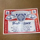 Vintage Dead Stock  5   x 7  Budweiser Anheuser Busch Beer Stickers   Sign