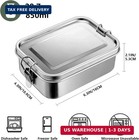 18 10 Stainless Steel 28oz Bento Lunch Box With 2 Dividers
