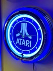 Atari Video Game Arcade Bar Man Cave Neon Style Retro Led Clock Sign