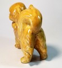 Cute Vintage Gold Yellow Glazed Ceramic Pekingnese Or Chin Dog Figurine 3 75 