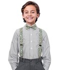 Belluno Boys  Floral Cotton Bow Tie And S  6 Months - 5 Years  Green Summer