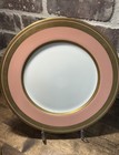 Rare Antique Set Of 9 Lenox Pink Dinner Plate W 3gold Greek Key Trim Green Stamp