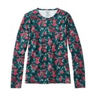 L l  Bean Nwt Pima Cotton Tee Long Sleeve Floral Print Crewneck Green Sz Small