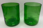 Jameson Whiskey Glasses     Set Of 2     Green     Upcycled From Empty Jameson Bottles