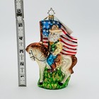 Christopher  Radko Santa Claus Cowboy Horseback American Flag Ornament 6    Rare